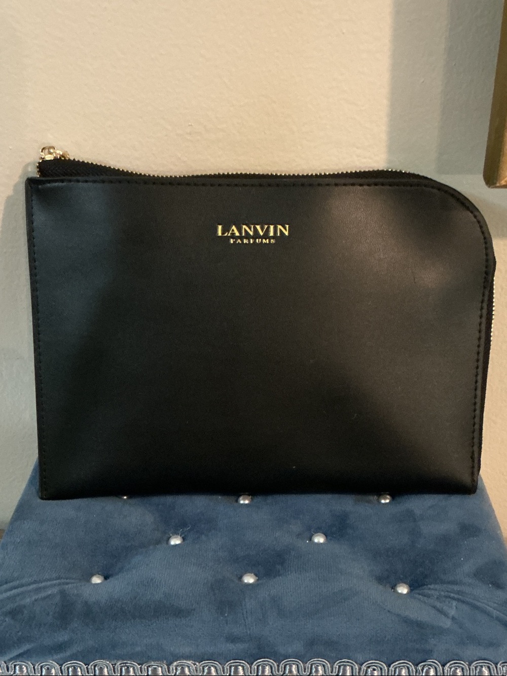 Lanvin Parfums Exclusively for Turkish Airlines Black Toiletry Pouch Bag EUC